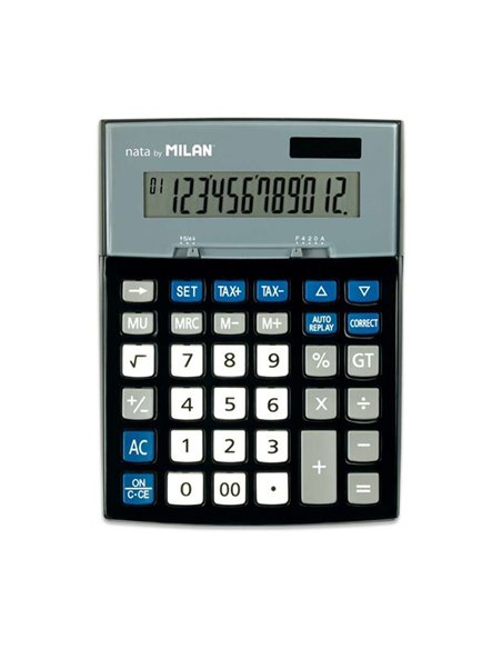 Calculatrices Milan 12 chiffres - 3 touches de mémoire - Fonction fiscale - Calcul de marge - Touche de correction de saisie - N