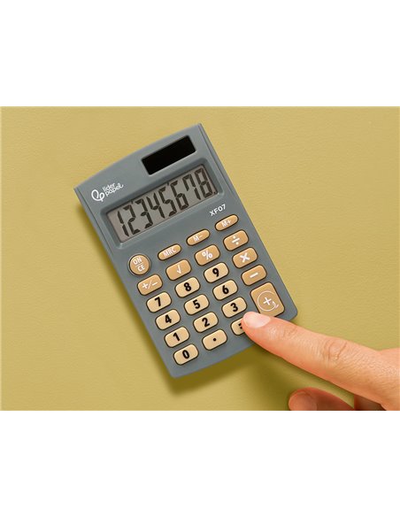 CALCULATRICE DE POCHE XF05 8 CHIFFRES SOLAIRE ET PILES 98X62X8 MM COLORIS GRIS