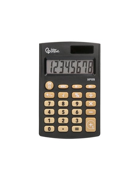 CALCULATRICE DE POCHE XF05 8 CHIFFRES SOLAIRE ET PILES 98X62X8 MM COLORIS NOIR