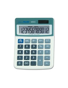 Calculatrice de bureau Milan 12 chiffres - 3 touches de mémoire - Arrêt automatique - Blanc/Bleu