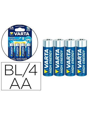 PILE ALCALINE VARTA LONGLIFE POWER AA BLI 4