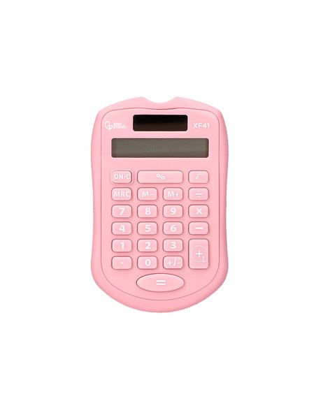 CALCULATRICE DE POCHE LIDERPAPEL XF41 8 CHIFFRES  SOLAIRE ET PILES 94X59,5X10,5MM COLORIS ROSE