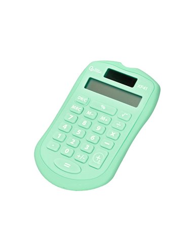 CALCULATRICE DE POCHE LIDERPAPEL XF42 8 CHIFFRES  SOLAIRE ET PILES 94X59,5X10,5MM COLORIS VERT