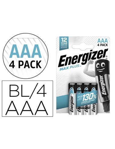 PILE ENERGIZER MAX PLUS LR03/AAA BP4