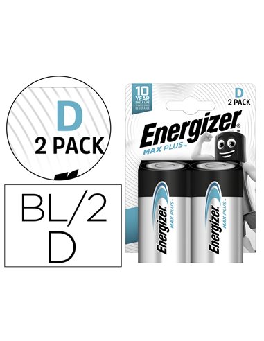 PILE ENERGIZER MAX PLUS LR20/D BP2