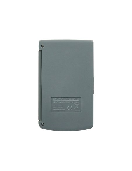CALCULATRICE LIDERPAPEL DE POCHE XF15 10 CHIFFRES AVEC COUVERCLE SOLAIRE ET PILES  COLORIS GRIS 123X75X12 MM