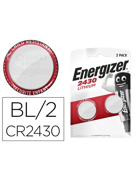 PILE ENERGIZER MINIATURE APPAREILS ÉLECTRONIQUES I.C.E. CR2430 3V BLISTER 2 UNITÉS