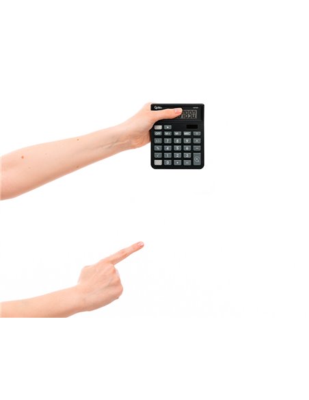 CALCULATRICE DE BUREAU LIDERPAPEL XF20 10 CHIFFRES SOLAIRE ET PILES 127X105X24 MM COLORIS NOIR