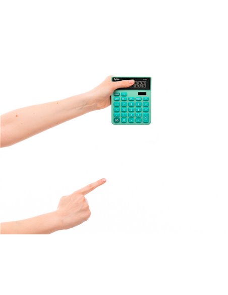 CALCULATRICE DE BUREAU LIDERPAPEL XF24 10 CHIFFRES SOLAIRE ET PILES 127X105X24 MM COLORIS VERT