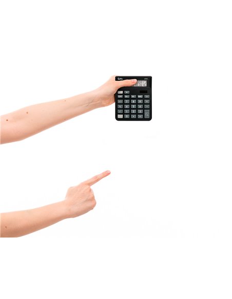 CALCULATRICE DE BUREAU LIDERPAPEL XF26 12 CHIFFRES SOLAIRE ET PILES 127X105X24 MM COLORIS NOIR