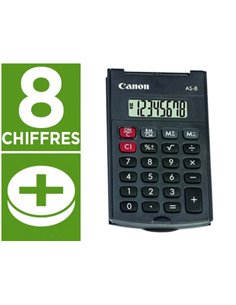 CALCULATRICE CANON POCHE AS-8 8 CHIFFRES COUVERCLE RABATTABLE DE PROTECTION