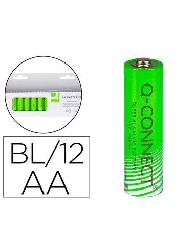 PILE Q-CONNECT ÉCONOMIQUE CAPACITÉ 1.5V I.C.E LR06 TAILLE AA BLISTER 12 UNITÉS