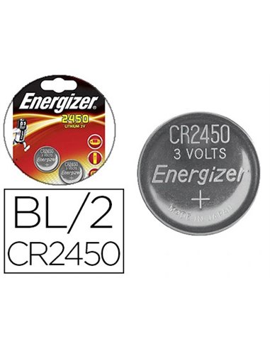 PILE ENERGIZER MINIATURE APPAREILS ÉLECTRONIQUES I.C.E. CR2450 3V BLISTER 2 UNITÉS