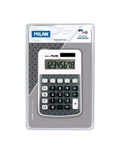 Calculatrice Milan 8 chiffres - Calculatrice de bureau - 3 touches de mémoire et racine carrée - Gris foncé