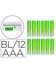 PILE Q-CONNECT ALCALINE AAA BLISTER 12 UNITES