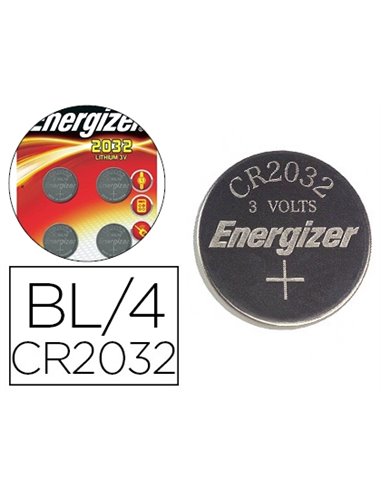 PILE ENERGIZER CR2032 LITHIUM 3V BLISTER 4 UNITÉS