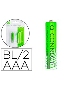 PILE Q-CONNECT ALCALINE AAA RECHARGEABLE BLISTER 2 UNITES
