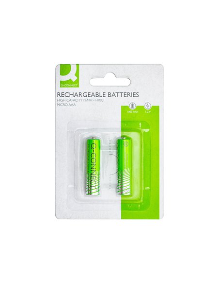 PILE Q-CONNECT ALCALINE AAA RECHARGEABLE BLISTER 2 UNITES