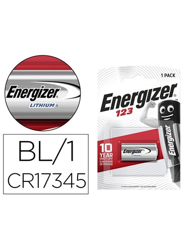 PILE ENERGIZER LITHIUM PHOTO I .C.E. CR17345 TAILLE 123 BLISTER 1 UNITÉ