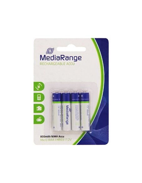 PILE MEDIARANGE ALCALINE AAA RECHARGEABLE BLISTER 4 UNITÉS