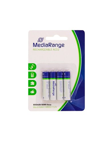 PILE MEDIARANGE ALCALINE AAA RECHARGEABLE BLISTER 4 UNITÉS