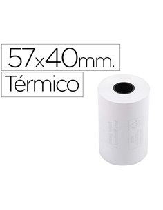 BOBINE THERMIQUE EXACOMPTA TICKETS CARTE BANCAIRE 1 PLI SANS BPA 57X40MM MANDRIN 12MM MÉTRAGE 18M LOT DE 10 ROULEAUX
