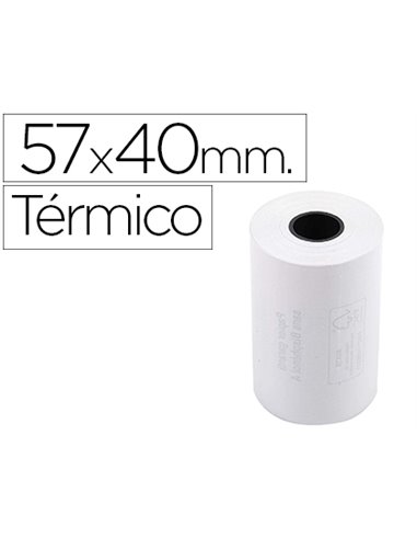 BOBINE THERMIQUE EXACOMPTA TICKETS CARTE BANCAIRE 1 PLI SANS BPA 57X40MM MANDRIN 12MM MÉTRAGE 18M LOT DE 10 ROULEAUX