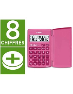 CALCULATRICE CASIO SCIENTIFIQUE PETITE FX 4 OPÉRATIONS GRAND ÉCRAN SPÉCIAL ENFANTS MÉMOIRE PILE 120X75X10.7MM 70G ROSE