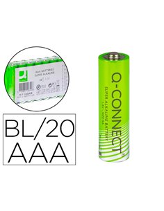 PILE Q-CONNECT ALCALINE AAA LR03 CAPACITÉ 1.5V PACK 20 UNITÉS