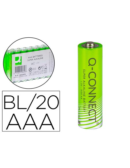 PILE Q-CONNECT ALCALINE AAA LR03 CAPACITÉ 1.5V PACK 20 UNITÉS