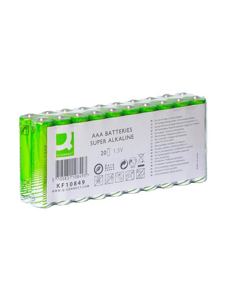 PILE Q-CONNECT ALCALINE AAA LR03 CAPACITÉ 1.5V PACK 20 UNITÉS