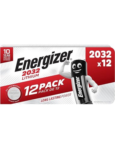 PILES ENERGIZER MINIATURE LITHIUM CR2032 BLISTER DE 12  UNITES