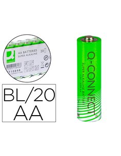 PILE Q-CONNECT ALCALINE AA LR6 CAPACITÉ 1.5V PACK 20 UNITÉS