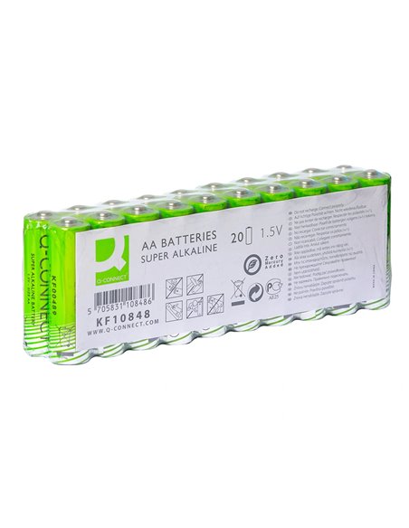 PILE Q-CONNECT ALCALINE AA LR6 CAPACITÉ 1.5V PACK 20 UNITÉS