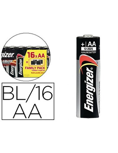 PILE ENERGIZER ALCALINE POWER I.C.E. LR06 TAILLE AA BLISTER 16 UNITÉS