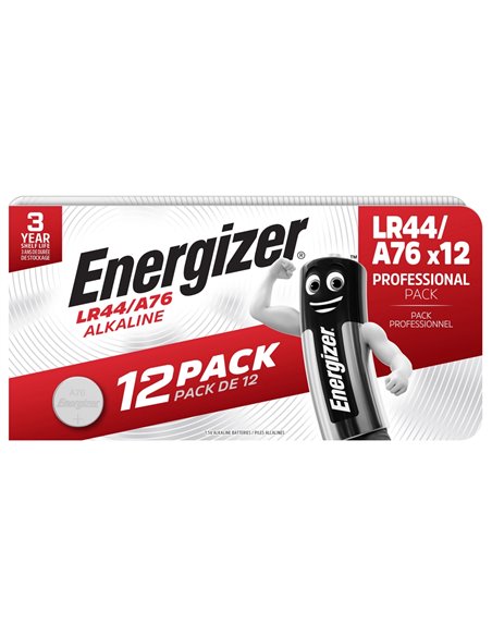 PILE ENERGIZER MINIATURE ALKALINE LR44 BLISTER 12  UNITES
