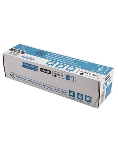 BOBINE THERMIQUE EXACOMPTA EXABLUE TPE 57X30MM 55G LONG. 9M IMPRESSION VERSO TRES LONGUE CONSERVATION BOITE 20 UNITES