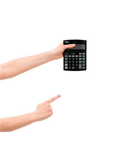 CALCULATRICE DE BUREAU LIDERPAPEL XF29 12 CHIFFRES TAXES SOLAIRE ET PILES  COLORIS NOIR 190X140X30 MM