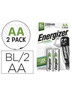 PILE ENERGIZER RECHARGEABLE EXTRÊME HR6 AA 2300 BLISTER 2 UNITÉS