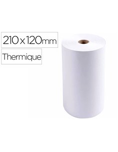 BOBINE THERMIQUE EXACOMPTA TELEX 1 PLI EXTRA BLANC 60G 210X120MM MANDRIN 25MM  METRAGE 120M
