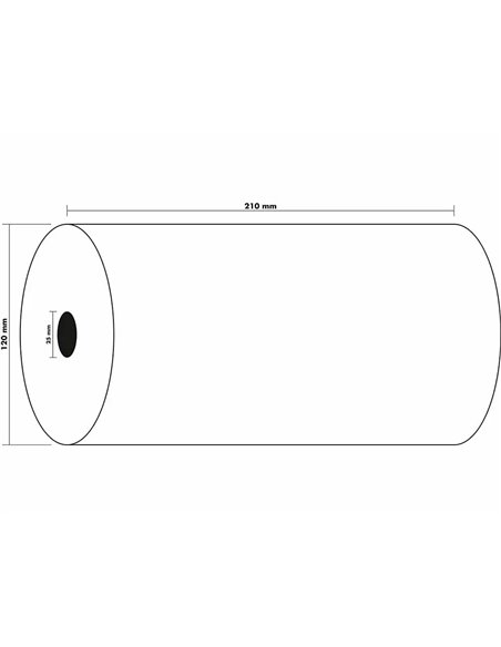 BOBINE THERMIQUE EXACOMPTA TELEX 1 PLI EXTRA BLANC 60G 210X120MM MANDRIN 25MM  METRAGE 120M
