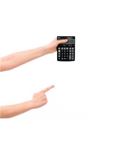 CALCULATRICE DE BUREAU LIDERPAPEL XF31 14 CHIFFRES SOLAIRE ET PILES COLORIS NOIR 170X122X35 MM