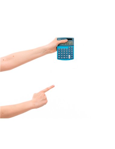 CALCULATRICE DE BUREAU LIDERPAPEL XF28 12 CHIFFRES DOUBLE LIGNE COUTS VENTES MARGE TAXES SOLAIRE ET PILES