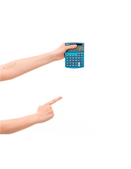 CALCULATRICE DE BUREAU LIDERPAPEL XF28 12 CHIFFRES DOUBLE LIGNE COUTS VENTES MARGE TAXES SOLAIRE ET PILES