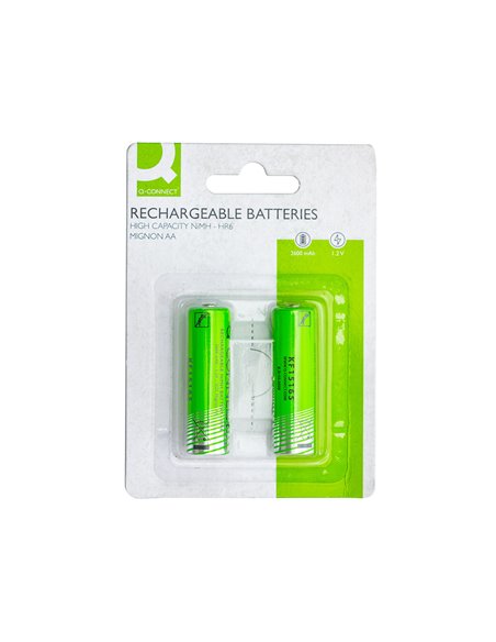 PILE Q-CONNECT ALCALINE AA RECHARGEABLE BLISTER 2 UNITES