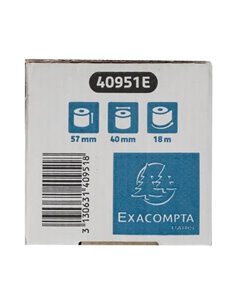 BOBINE THERMIQUE EXACOMPTA EXABLUE TPE 57X40MM 55G LONG. 18M IMPRESSION VERSO TRES LONGUE CONSERVATION BOITE 20 UNITES 2