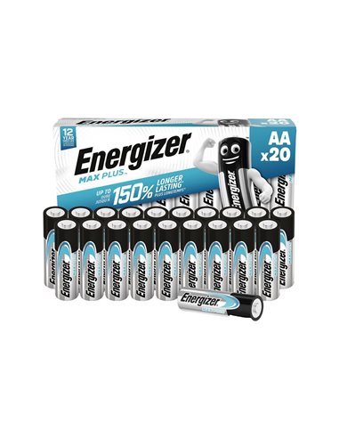 PILES ENERGIZER MAX PLUS ALKALINE AA PACK DE 20 UNITES