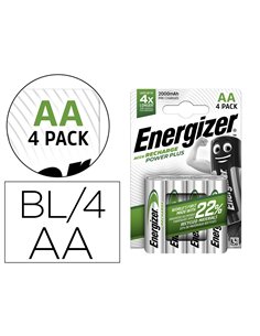 PILE ENERGIZER RECHARGEABLE POWER PLUS I.C.E. HR6 TAILLE AA 2000MAH BLISTER 4 UNITÉS