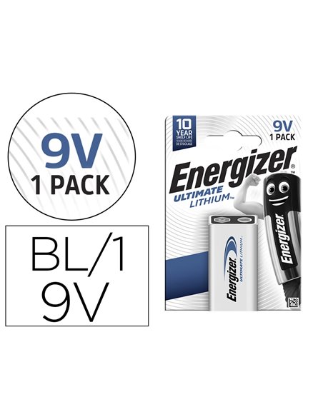 PILE ENERGIZER 9V ULTIMATE LITHIUM BLISTER 1 UNITÉ