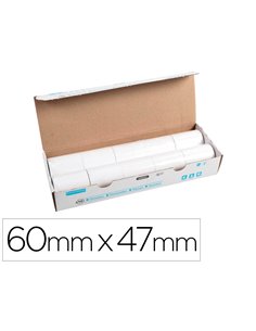 BOBINE THERMIQUE EXACOMPTA TICKETS CARTE BANCAIRE 1 PLI SANS BPA 60X47MM MANDRIN 12MM MÉTRAGE 25M BOÎTE 10 ROULEAUX